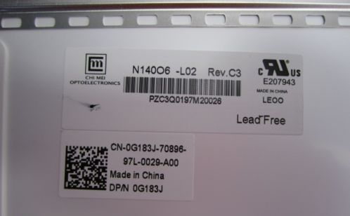 Original N140O6-L02 CMO Screen Panel 14" 1600*900 N140O6-L02 LCD Display